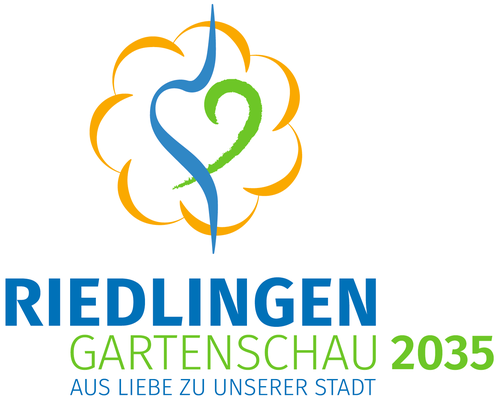 Logo Gartenschau 2035, Gestaltung in einer Form als Blume mit Herz