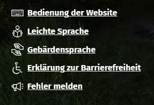 Linkübersicht Barrierefreiheit